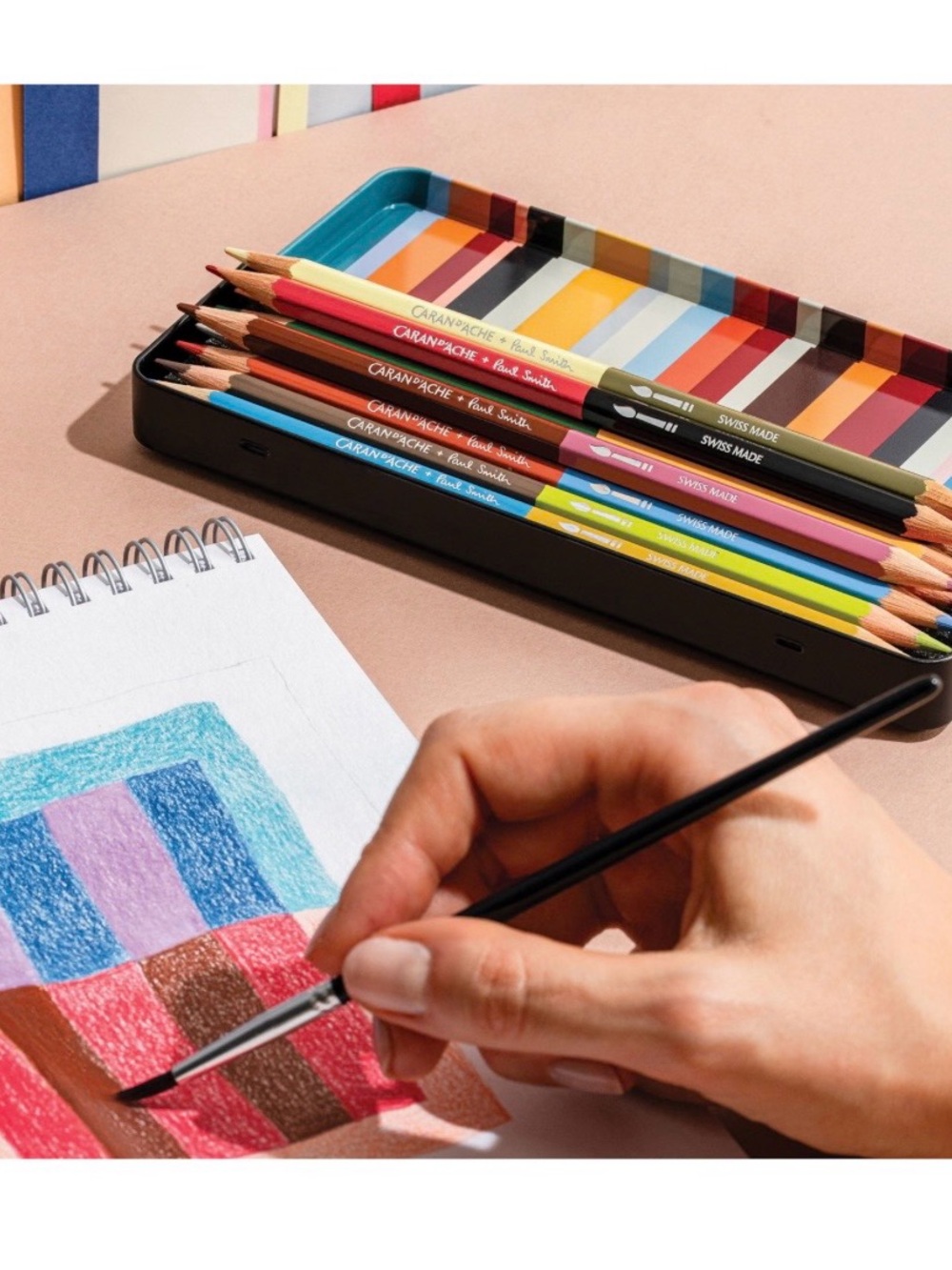 Caran d’Ache + Paul Smith 12 Water Soluble Pencils Double Ended 24 Colors - Picture 5 of 6